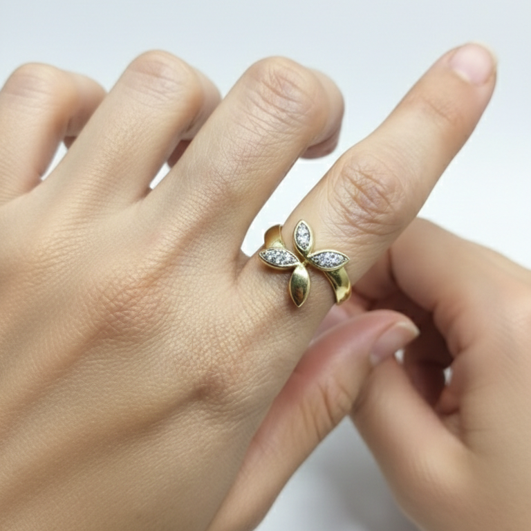 Anillo Mariposas - Anillo Oro italiano 18K