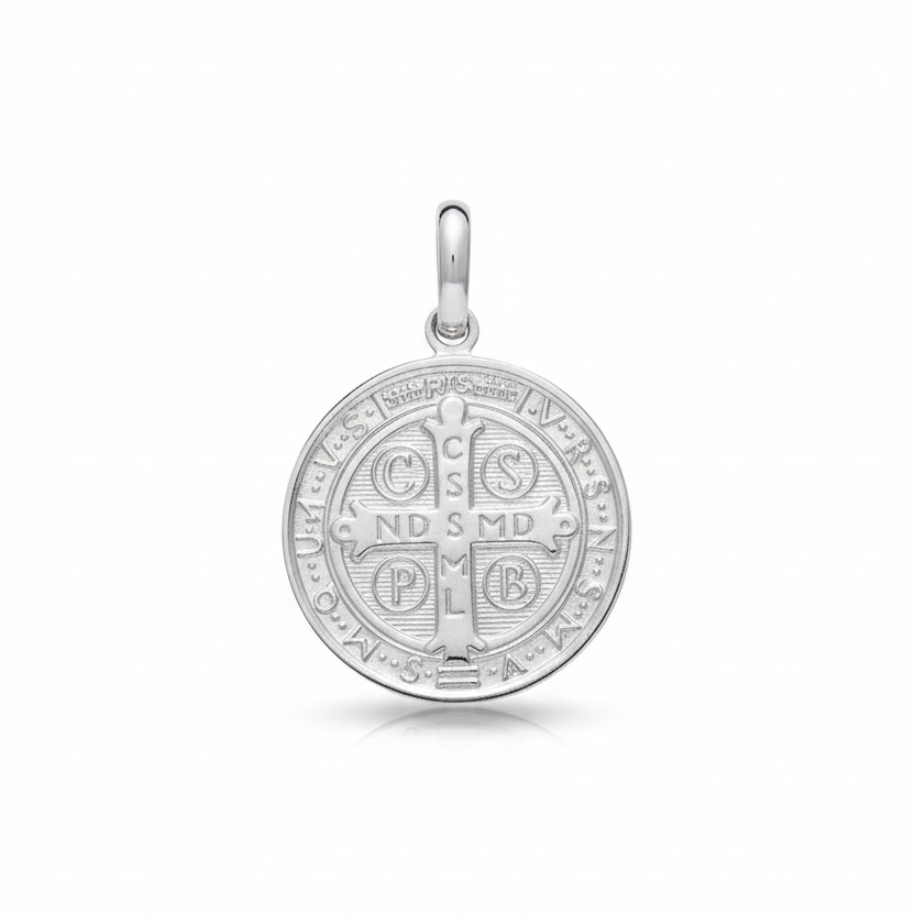 Colgante Medallón San Benito - Colgante Plata 925