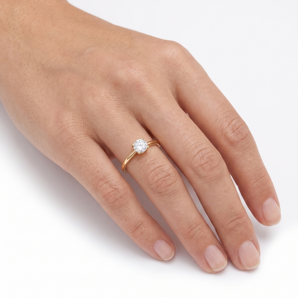 Anillo Solitario en Oro - Anillo Oro italiano 18K