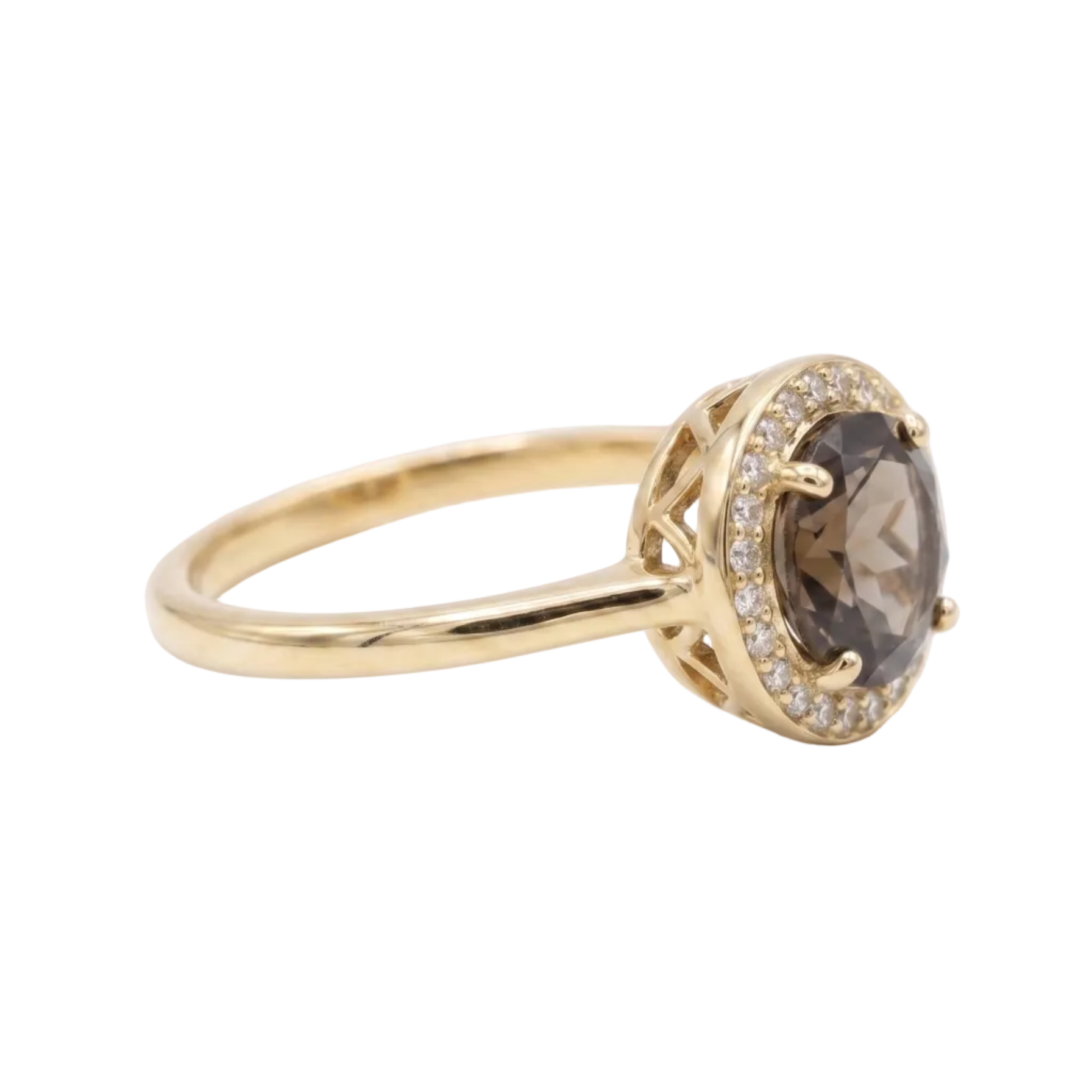 Anillo Oro amarillo amatista briolet - Anillo Oro 18k