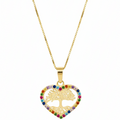 Collar Corazón Arbol de la vida - Collar Oro italiano 18k