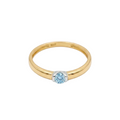 Anillo Oro Amarillo/Blanco Diamante Ice Blue - Anillo oro 18k