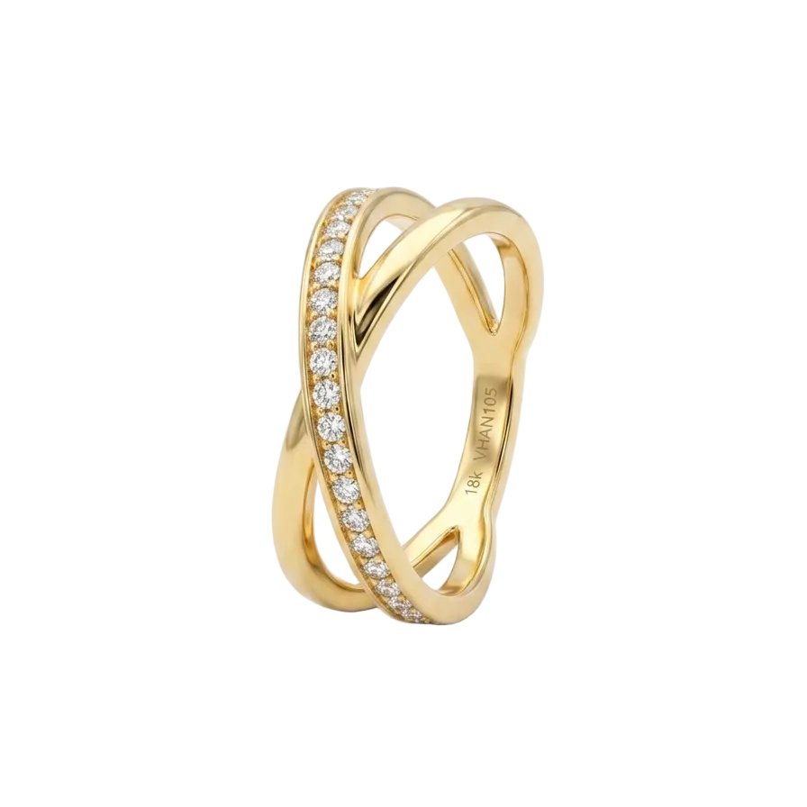Anillo Aura Cruzada en Oro - Anillo Oro italiano 18K