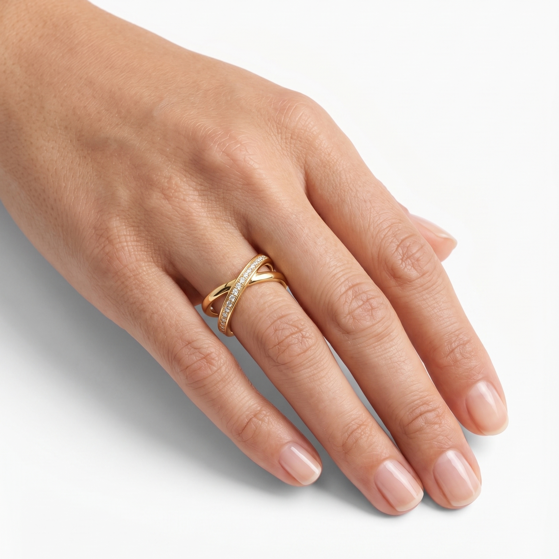 Anillo Aura Cruzada en Oro - Anillo Oro italiano 18K