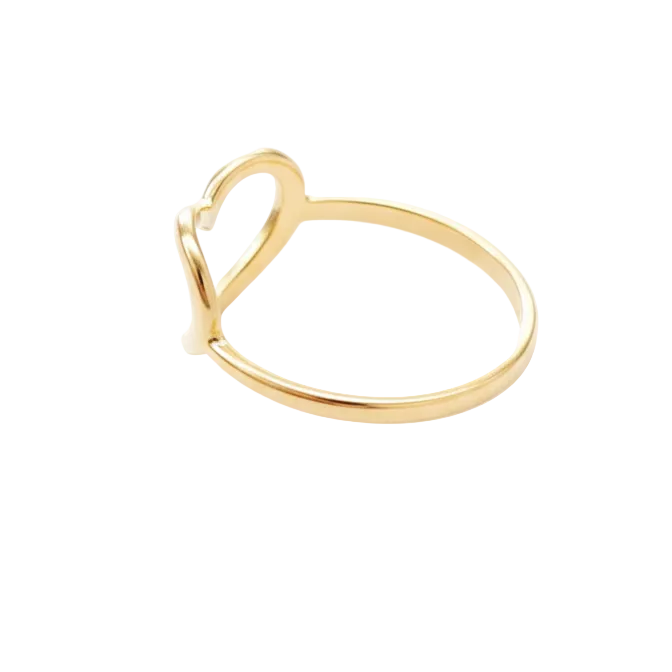 Anillo Silueta Corazón - Anillo Oro italiano 18k