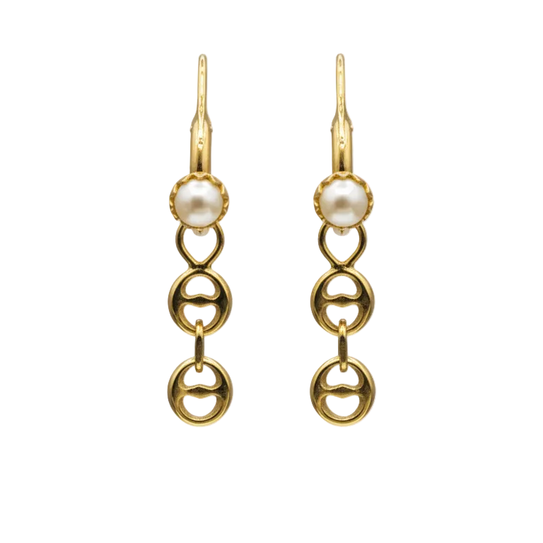 Aros Argollas Perlita - Aros Oro italiano 18k