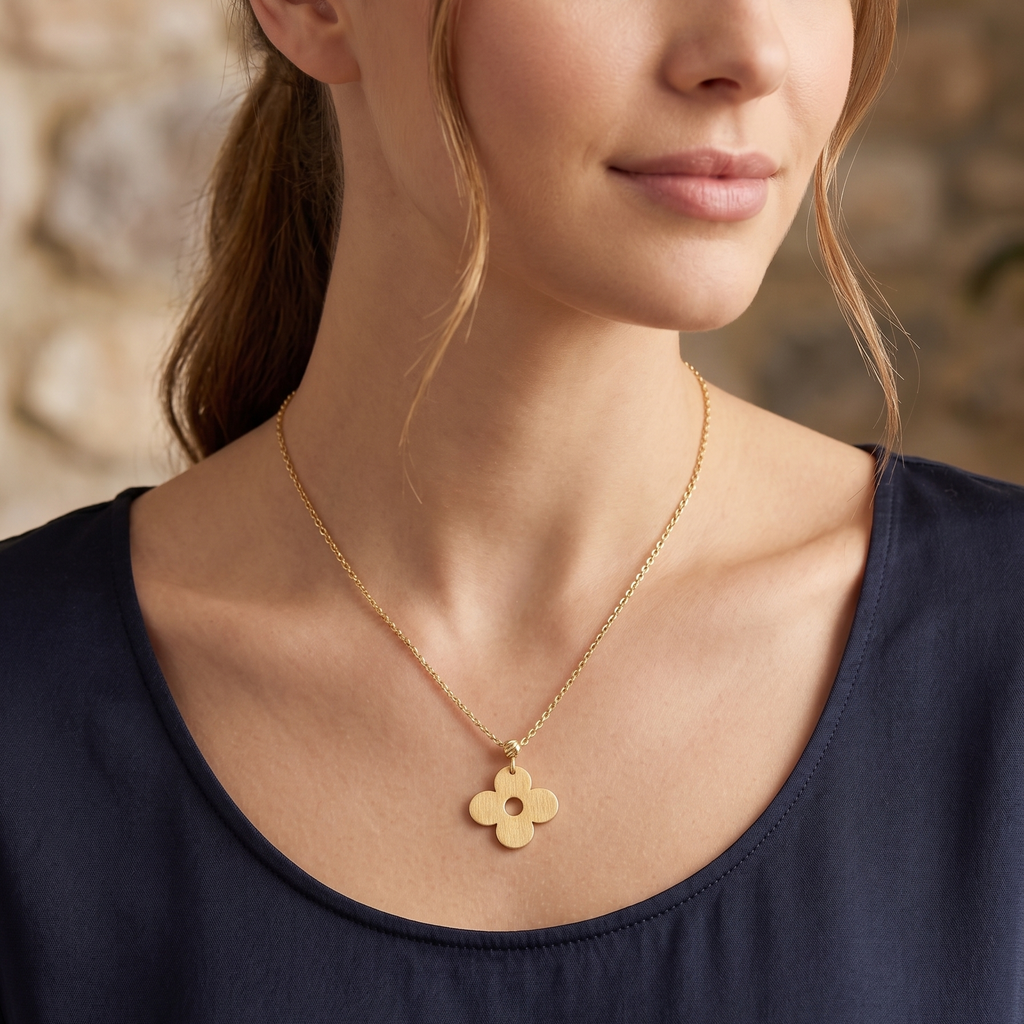 Collar Aura Floral - Collar Oro italiano 18k