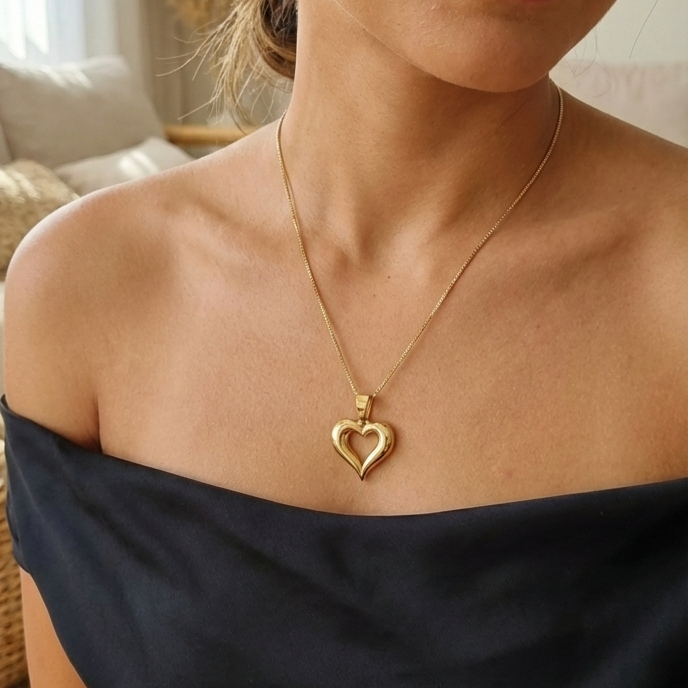 Collar Corazón - Collar Oro italiano 18k