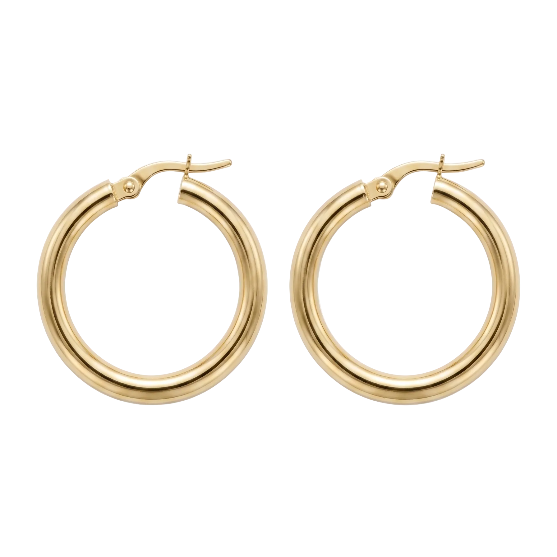 Aros Argollas tubo fina - Aros Oro Italiano 18K