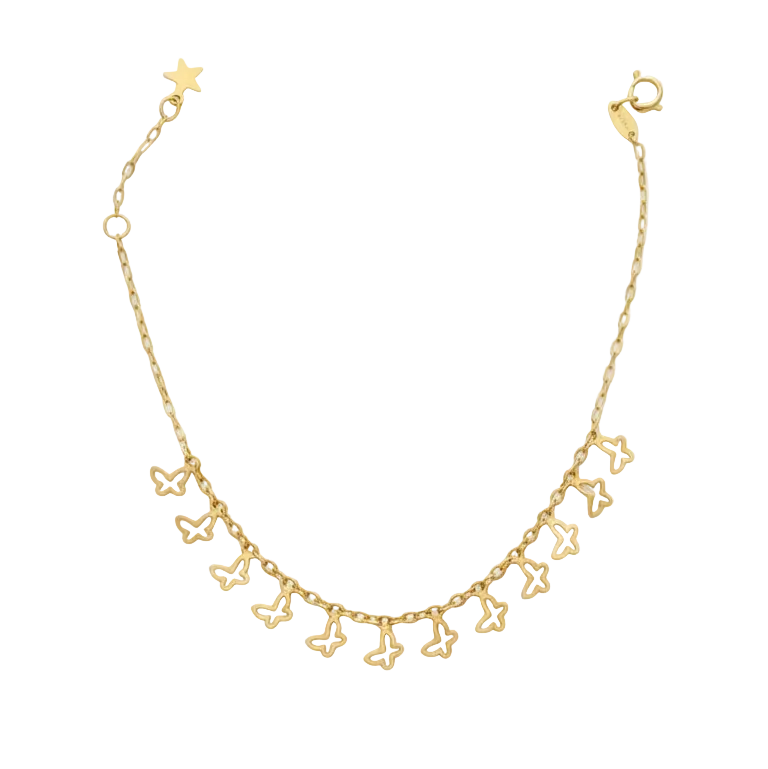 Pulsera Mariposas - Pulsera Oro italiano 18