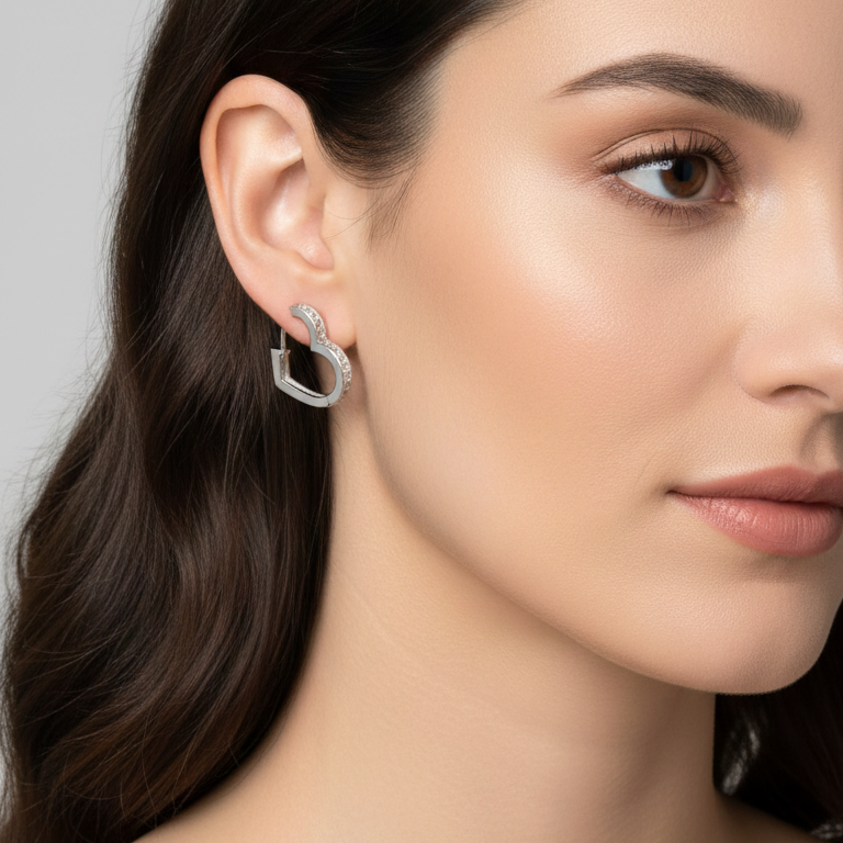 Aros Argollas Corazon - Aros Oro italiano 18k