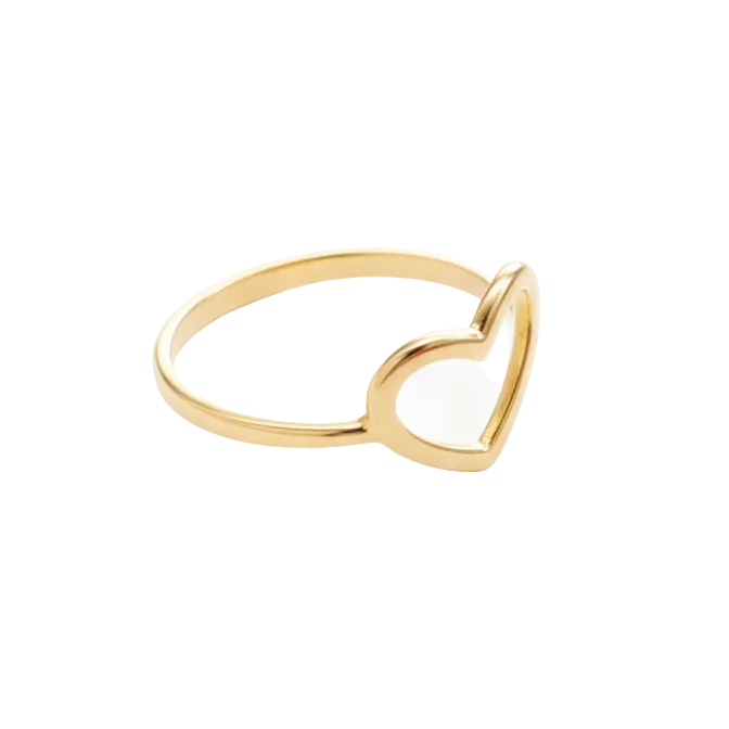Anillo Silueta Corazón - Anillo Oro italiano 18k