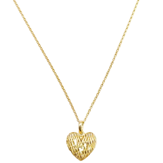 Collar Corazón Tejito - Oro Amarillo 18k