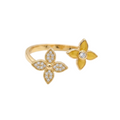 Anillo Dualidad Floral en Oro - Anillo Oro italiano 18K