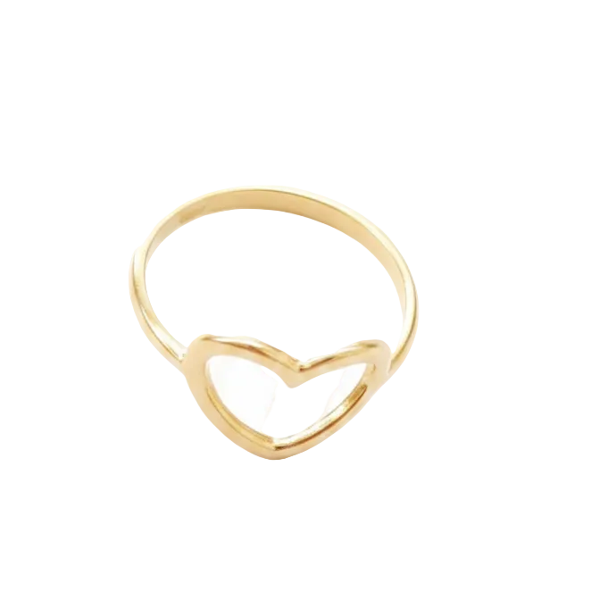 Anillo Silueta Corazón - Anillo Oro italiano 18k