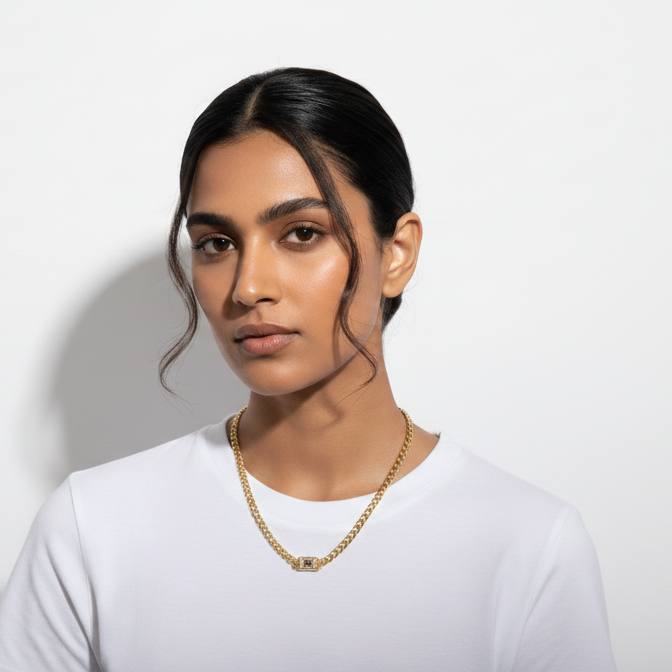 Collar Broche Frontal - Collar Bañado en Oro Amarillo