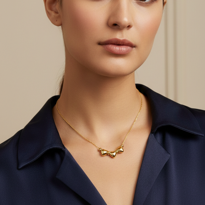 Collar mini Corazones - Oro Amarillo 18k