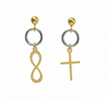 Aros Cruz/Infinito - Aros Oro Italiano 18K