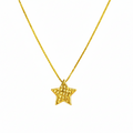 Collar Estrella Rugosa - Collar Oro Italiano  18K
