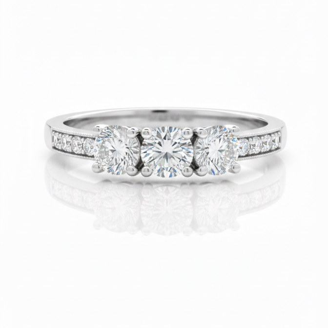 Anillo Medio Cintillo - Anillo Oro italiano 18k