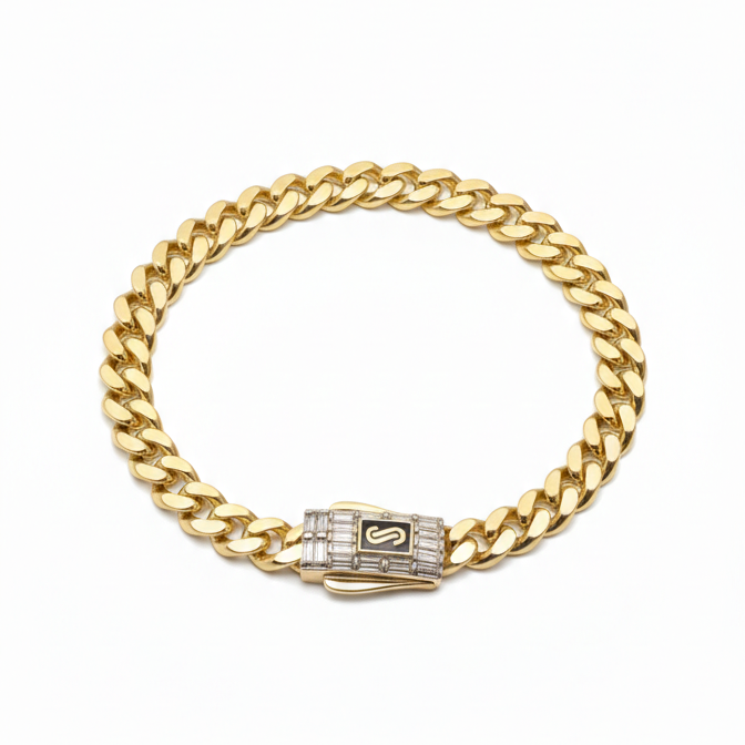 Pulsera Cubana Oro Italiano