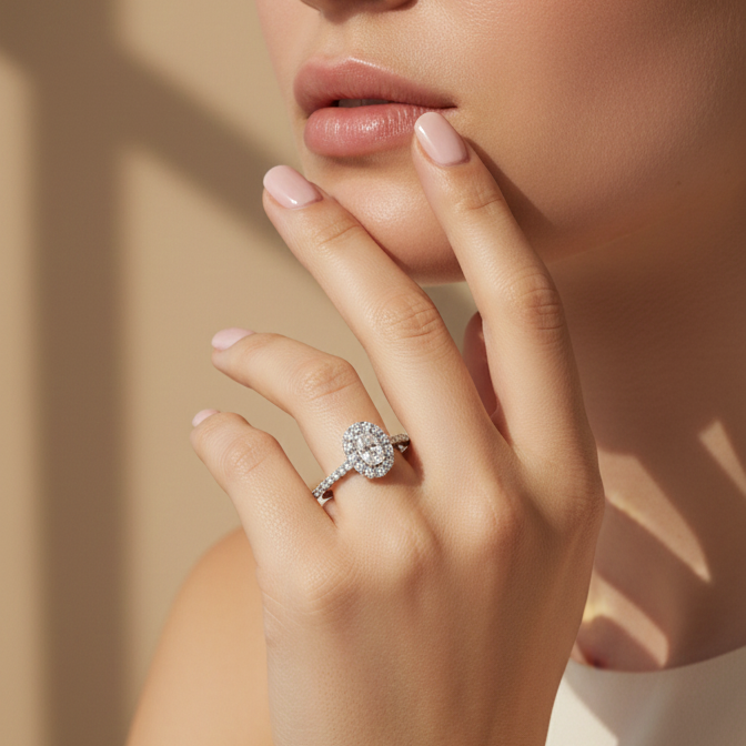 Anillo Pave - Anillo Oro Blanco 18K