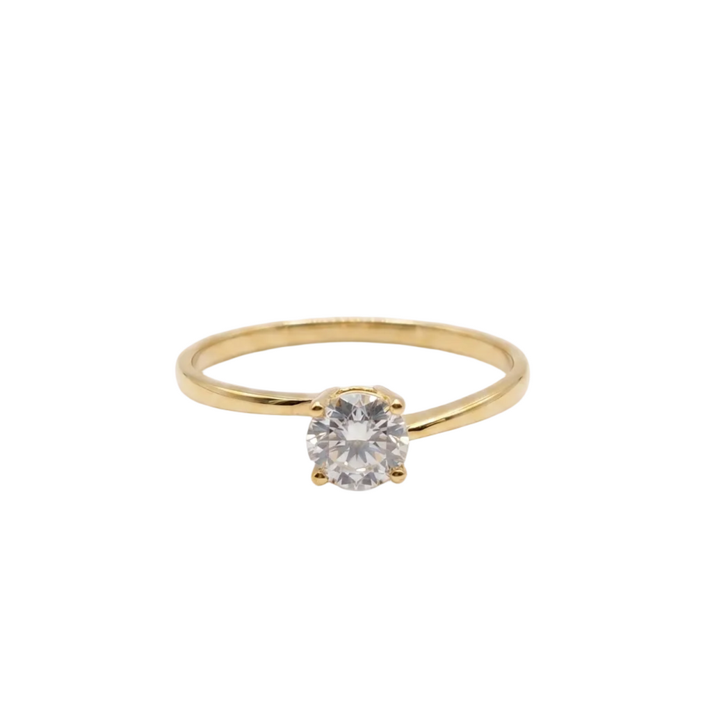 Anillo Solitario en Oro - Anillo Oro italiano 18K