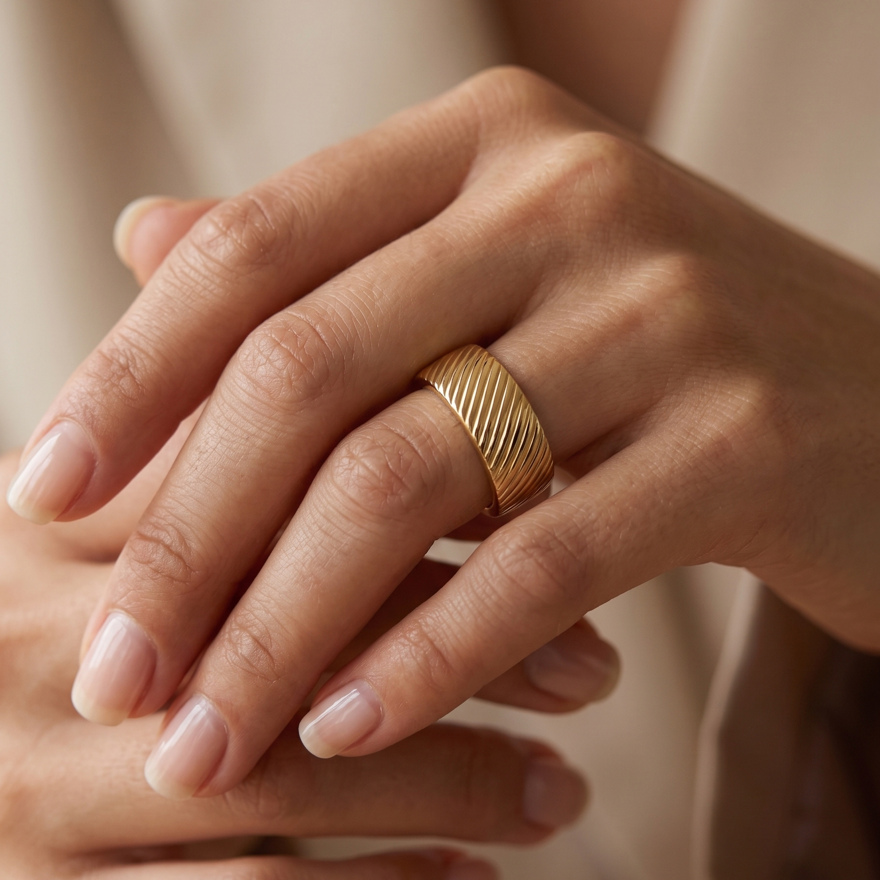 Anillo Estriado - Anillo Oro 18k