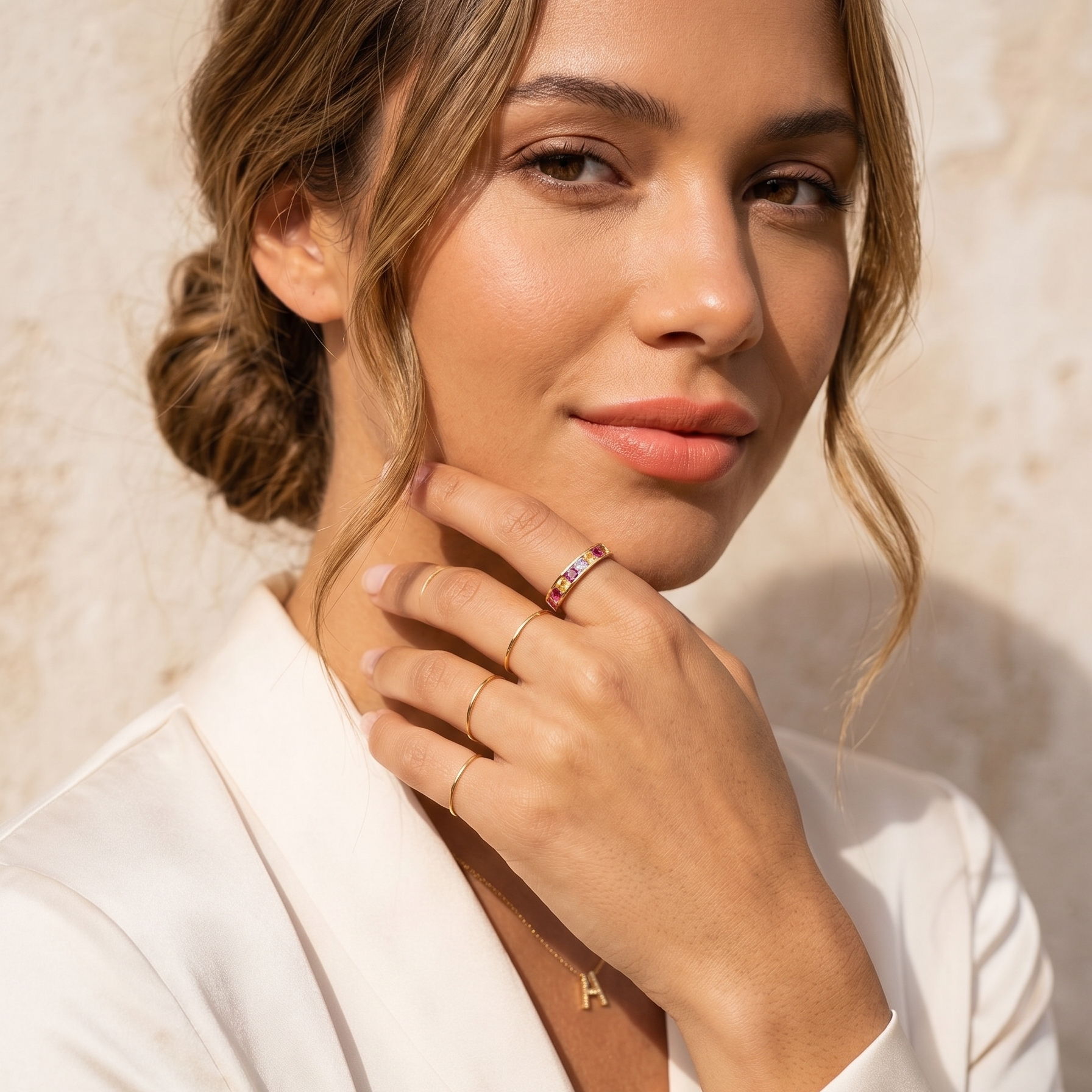 Anillo Oro amarillo y Zafiros - Anillo Oro 18k