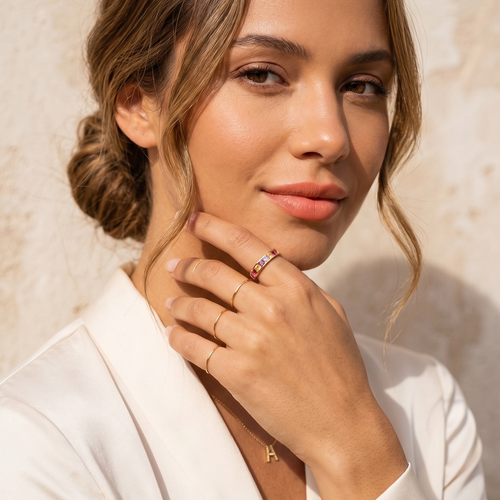 Anillo Oro amarillo y Zafiros - Anillo Oro 18k