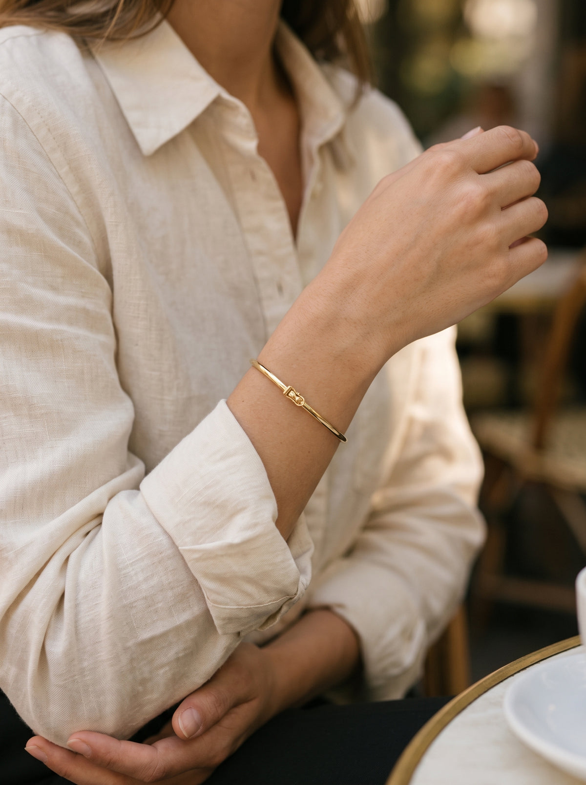 Pulsera Brazalete Caña Clásica - Pulsera Oro 18k
