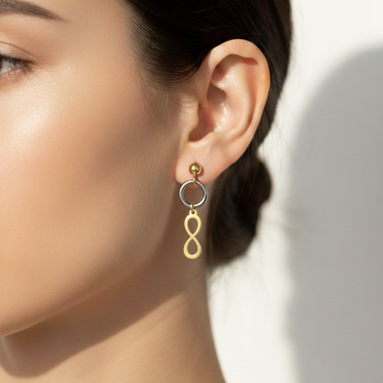 Aros Cruz/Infinito - Aros Oro Italiano 18K