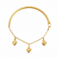 Pulsera Corazones - Pulsera Oro italiano 18K