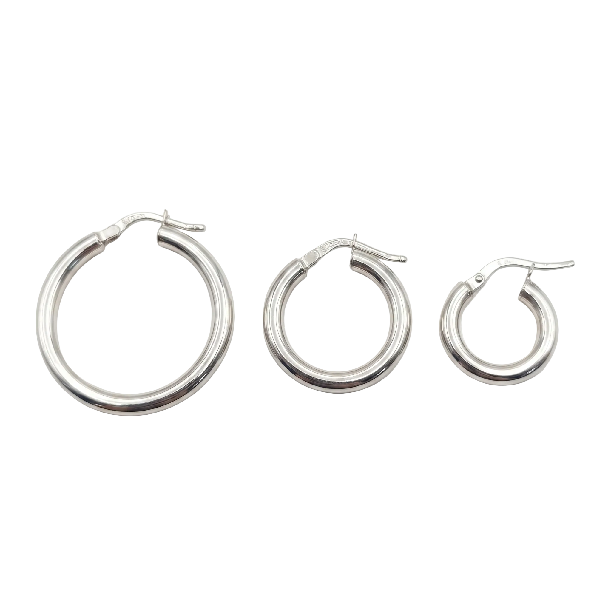 Aros Argollas Tubo - Aros Oro Italiano 18