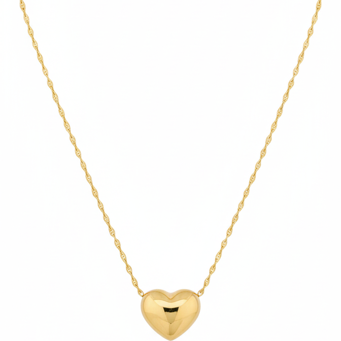 Collar Corazón Bombacho mini - Oro Amarillo 18k