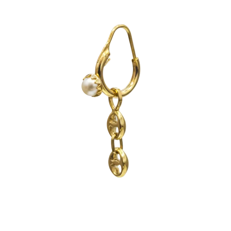 Aros Argollas Perlita - Aros Oro italiano 18k