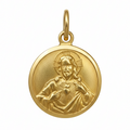 Colgante Escapulario Corazón de Jesús / Virgen del Carmen - Colgante Oro italiano 18k