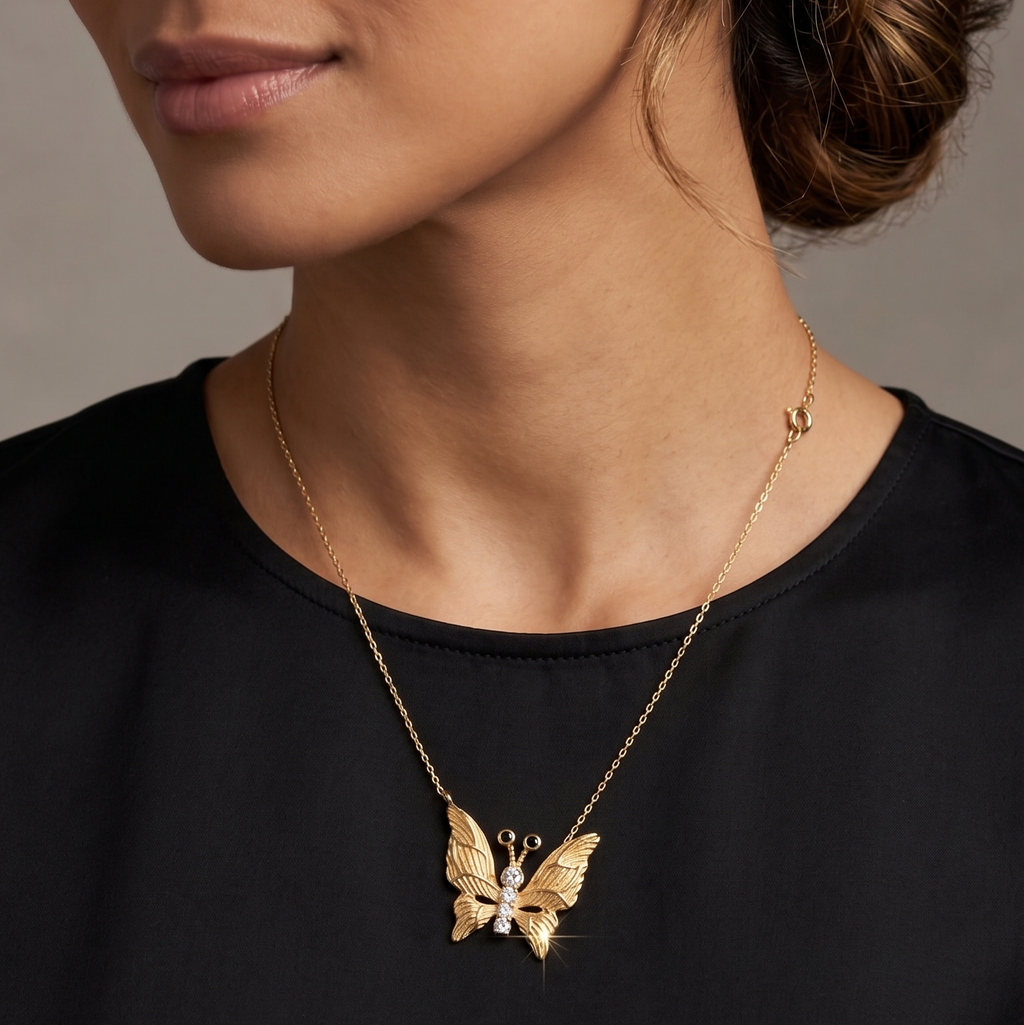 Collar Papillon de Lumière - Collar Oro italiano 18k