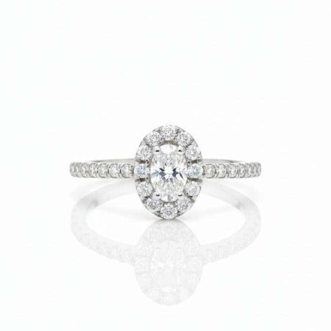 Anillo Pave - Anillo Oro Blanco 18K