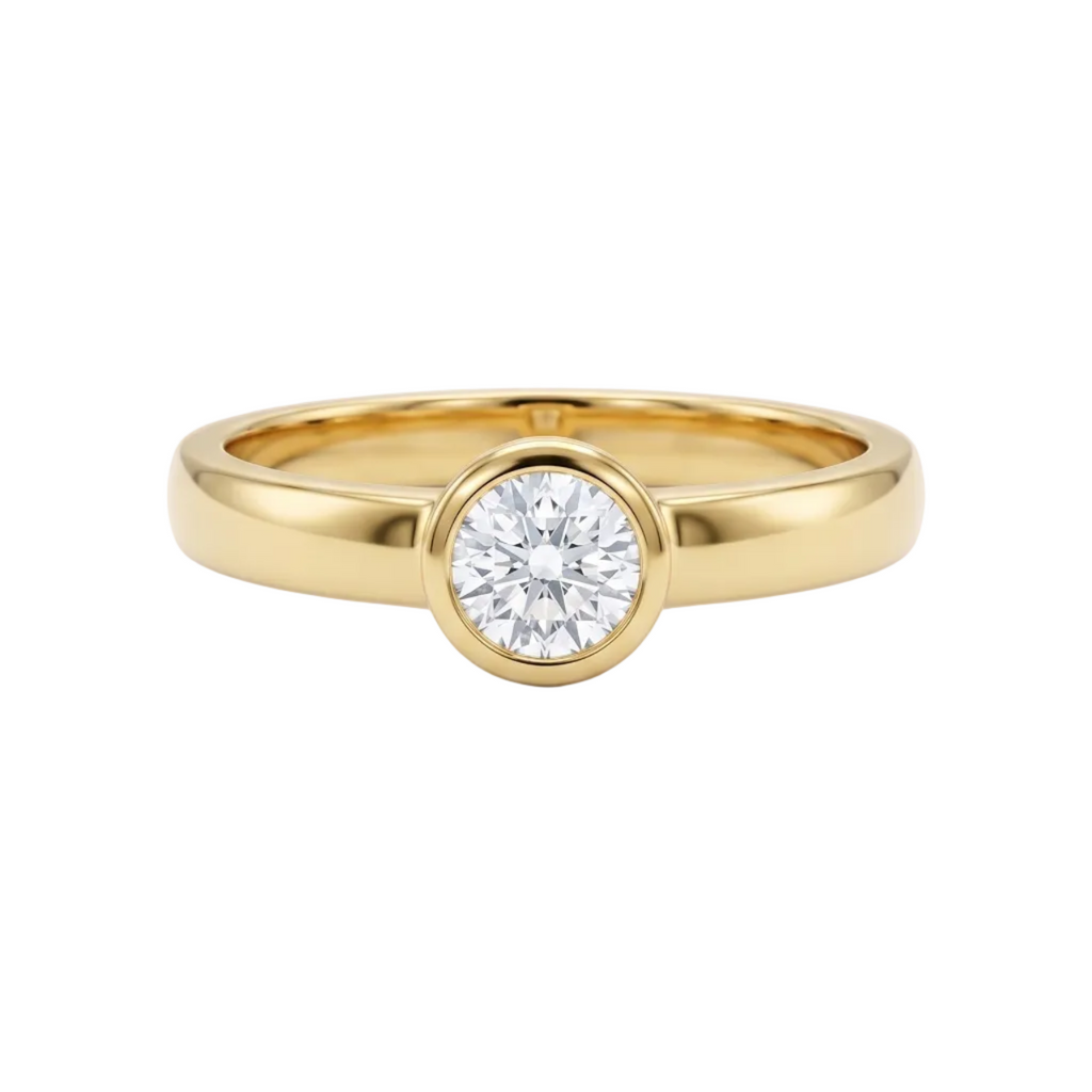 Anillo Solitario Modern en Oro - Anillo Oro italiano 18K
