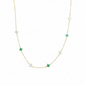Collar Flores Esmaltadas - Collar Oro 18k