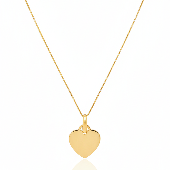 Collar Corazón Liso - Oro Amarillo 18k