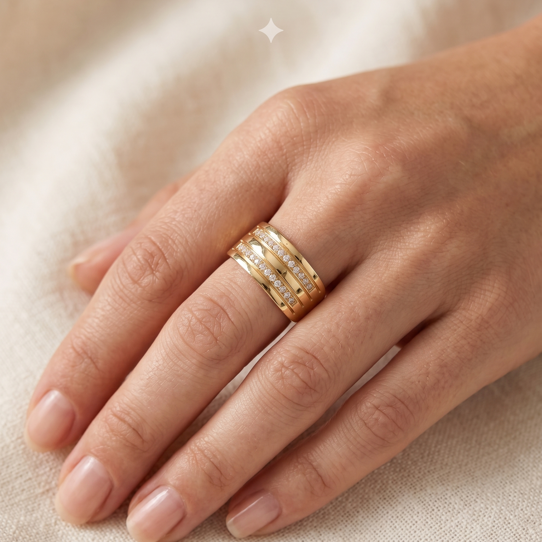 Anillo Linear Brillante - Anillo Oro 18k