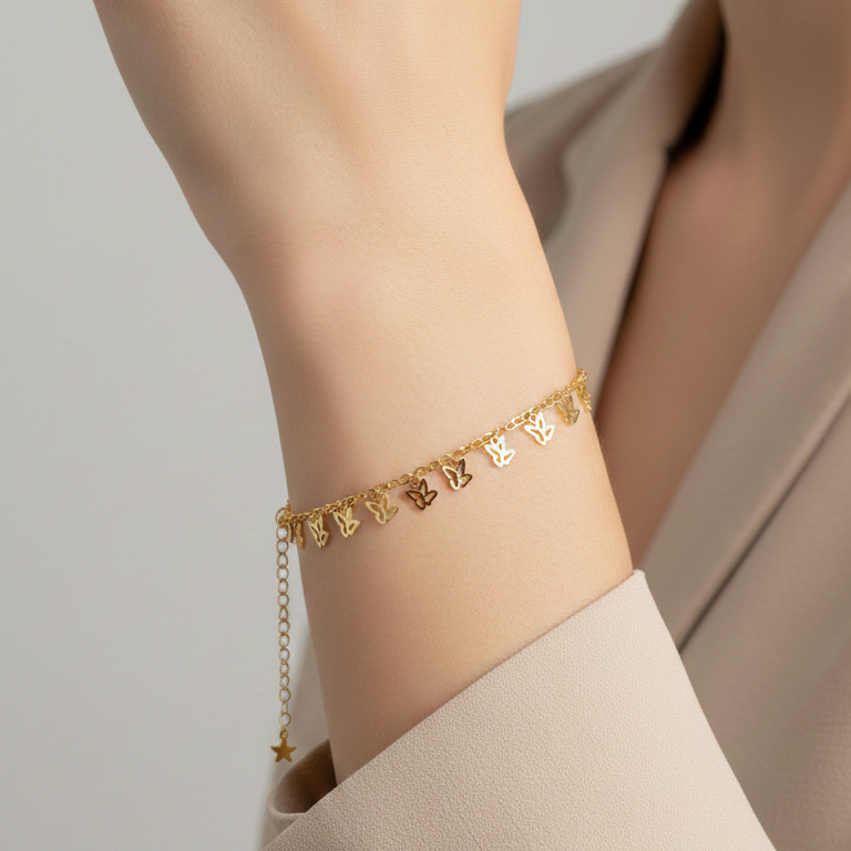 Pulsera Mariposas - Pulsera Oro italiano 18