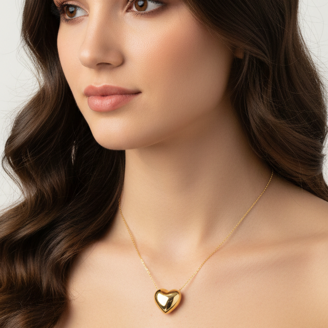 Collar Corazón Bombacho - Collar Oro italiano 18k