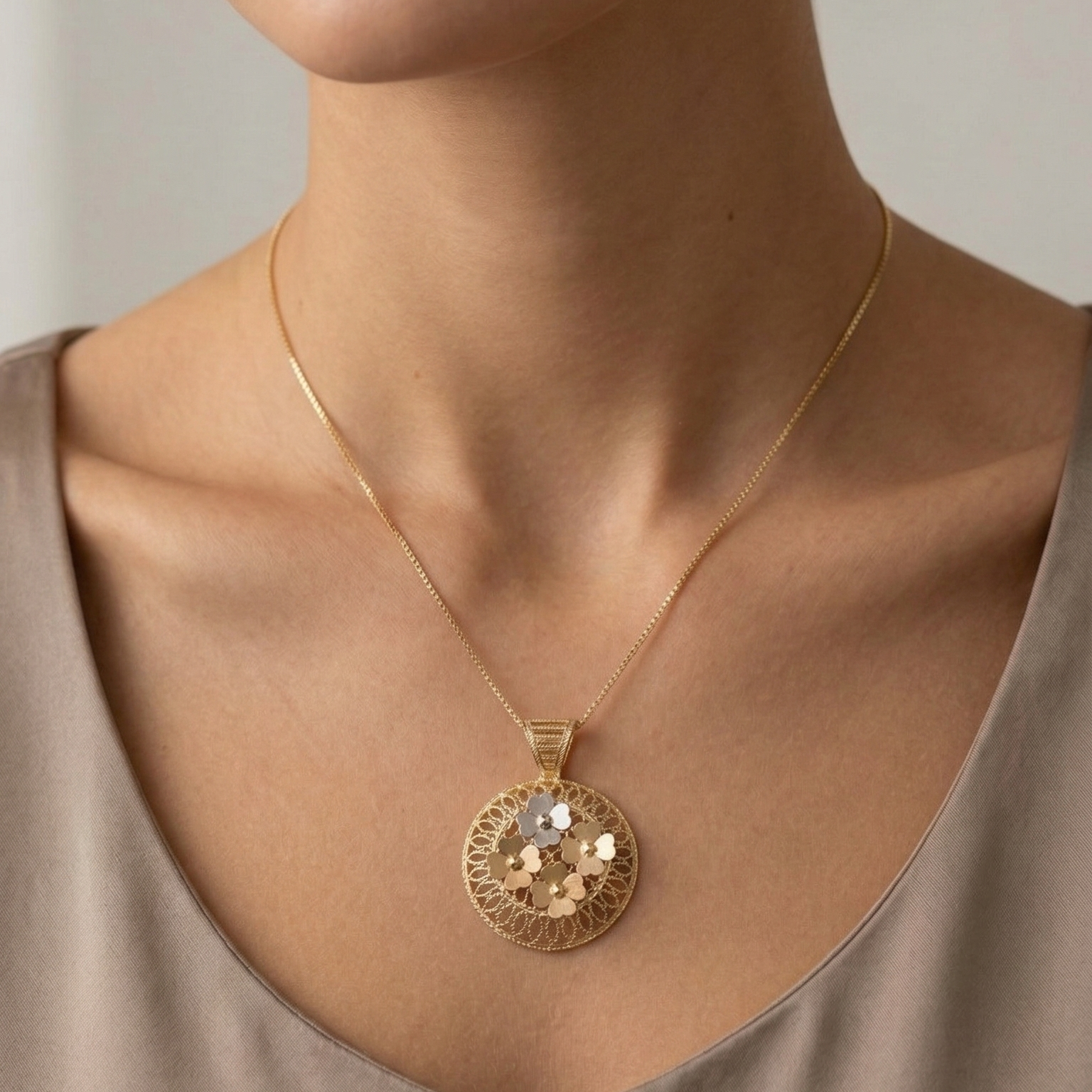 Colgante Clover - Colgante Oro italiano 18k