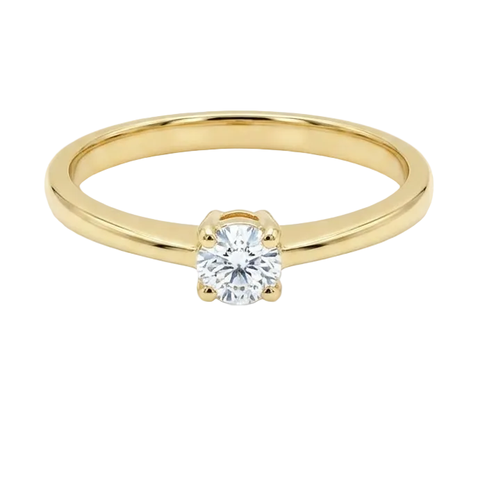 Anillo Solitario - Anillo Oro italiano 18k