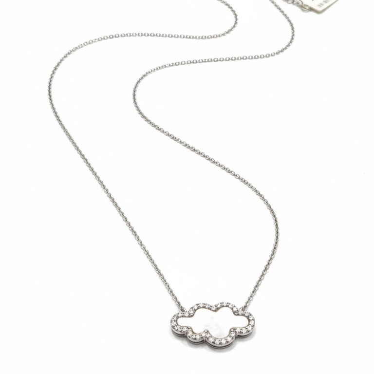 Collar Nube Nacar - Collar Oro italiano 18k