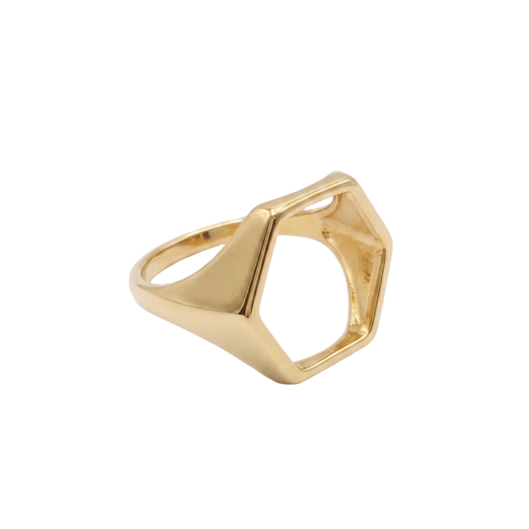 Anillo Hexagonal de Oro 18k - Anillo Oro 18k