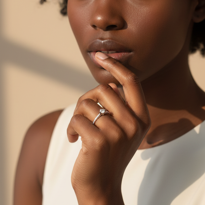 Anillo Princesa - Anillo Oro Blanco 18k